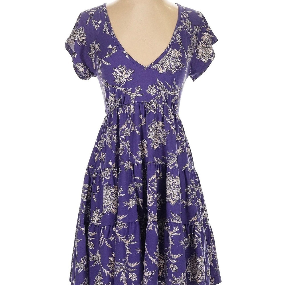 Urban Outfitters Purple V-Neck Fit and Flare Mini Dress